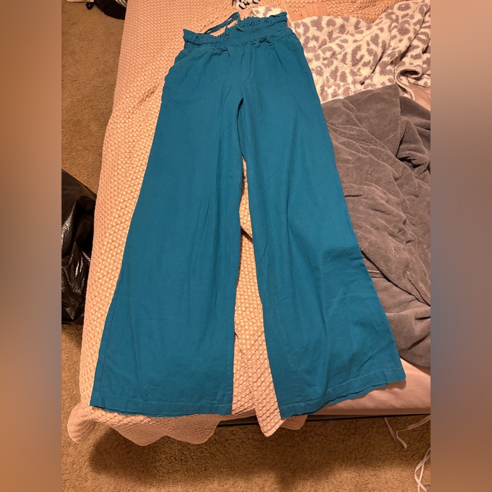 Blue Linen Pant